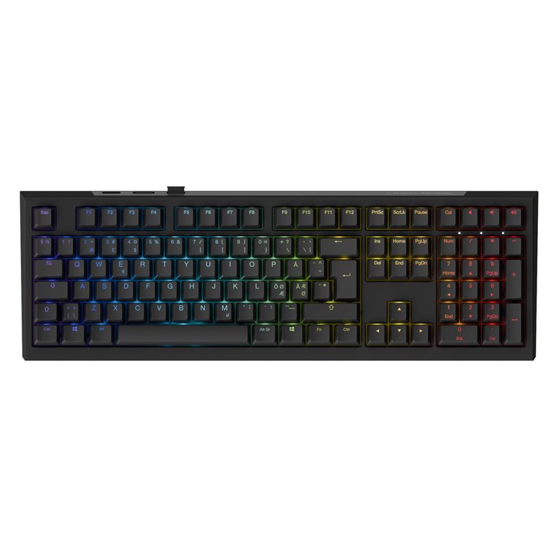Ducky (Outlet) One X Wireless, Ducky induktiiviset kytkimet, RGB LED, langaton näppäimistö, musta