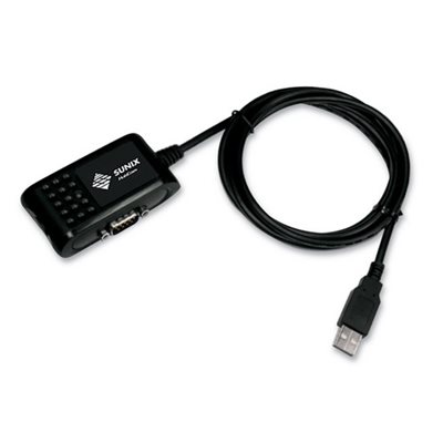 Sunix UTS1009B, sarjaliikennesovitin USB-väylään, 1 x RS-232, 1,5m, musta
