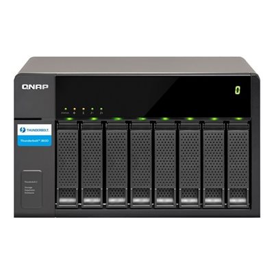 QNAP TX-800P, 8-paikkainen NAS-laajennusyksikkö, Thunderbolt 2, musta