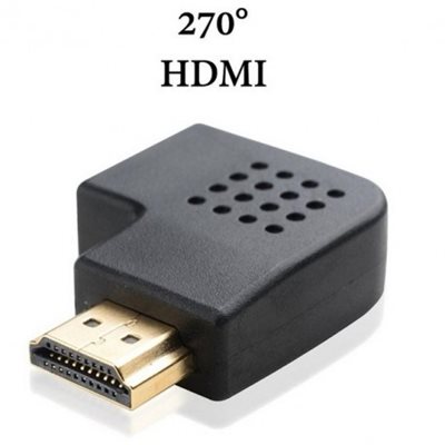 Aioni Electronics HDMI uros - naaras kulma adapteri, 270 astetta sivulle