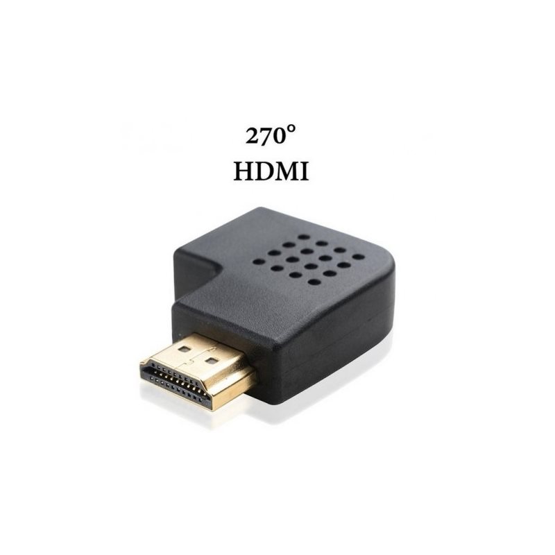 Aioni Electronics HDMI uros - naaras kulma adapteri, 270 astetta sivulle (Poistotuote! Norm. 3,90€)
