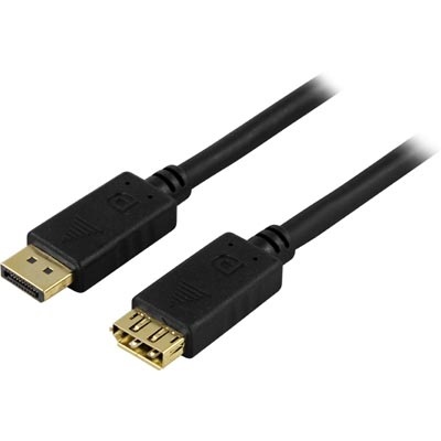 Deltaco DisplayPort 1.2 -jatkonäyttökaapeli, 1080p60Hz, 1m, musta