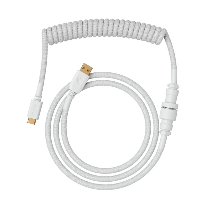 Glorious Glorious Coiled Cable, näppäimistön kierrekaapeli, Ghost White