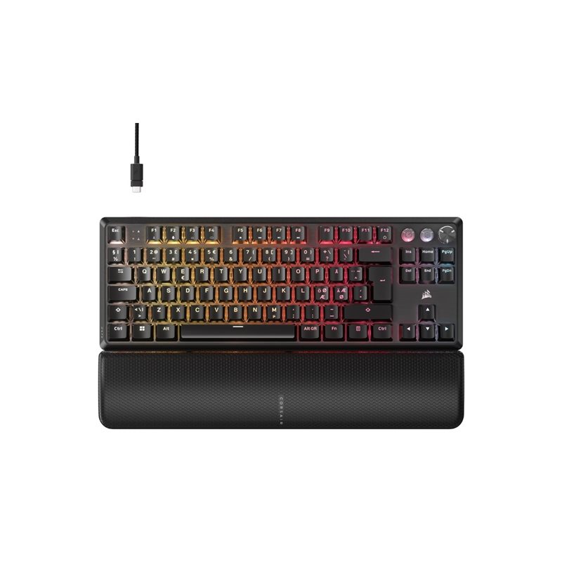 Corsair K70 PRO TKL, mekaaninen pelinäppäimistö, Corsair MGX Hyperdrive, musta