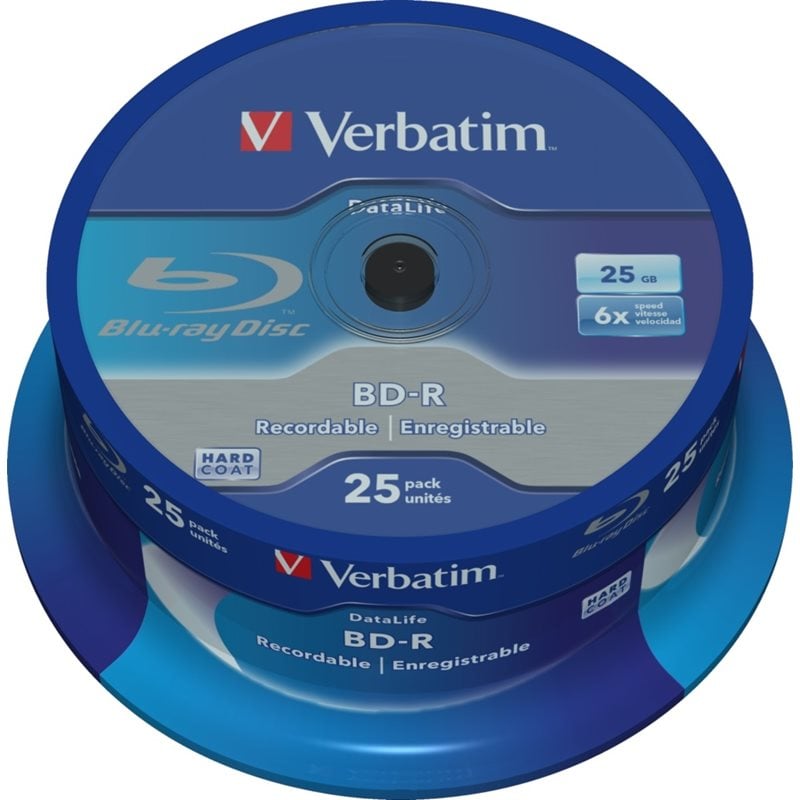 Verbatim DataLife BD-R SL 25GB, 6x, spindel, 25kpl