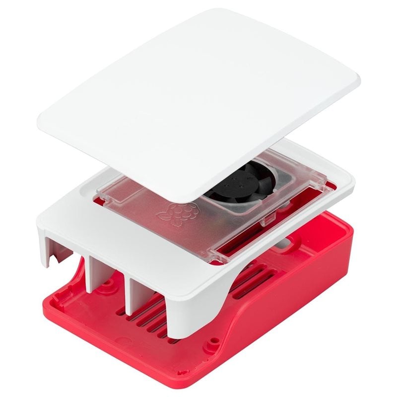 Raspberry Pi Pi 5 Official Case, itsenäisen alustan kotelo, punainen/valkoinen