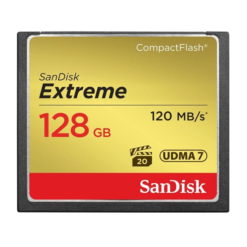 Sandisk 128GB Extreme CompactFlash -muistikortti, 120/85 MB/s