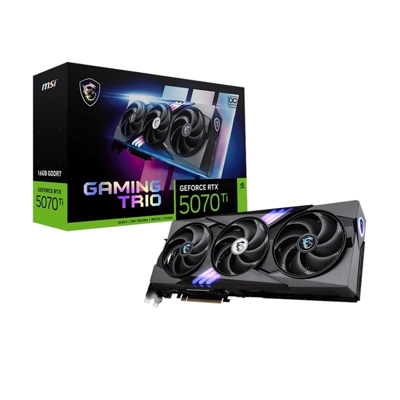 MSI GeForce RTX 5070 Ti GAMING TRIO OC PLUS -näytönohjain, 16GB GDDR7