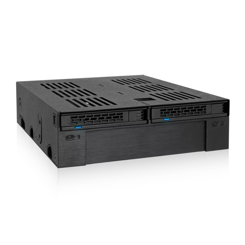 ICY DOCK ExpressCage Backplane 2x 2.5" + 3.5" SAS/SATA HDD/SSD -levykehikko 5.25" laitepaikkaan, musta