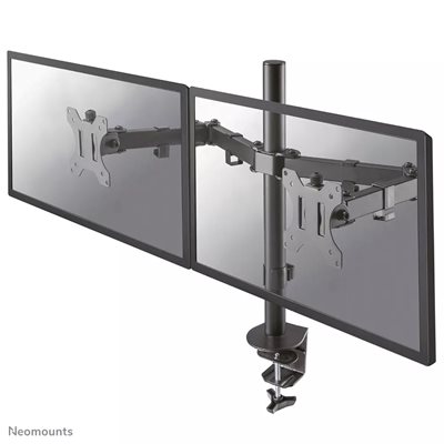 Neomounts 10-32" x2 Monitor Desk Mount, näyttövarsi pöydälle kahdelle näytölle, musta