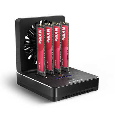 AXAGON NVMe Clone Quadruple SSD -telakointiasema, USB-C 3.2 Gen3x2, musta