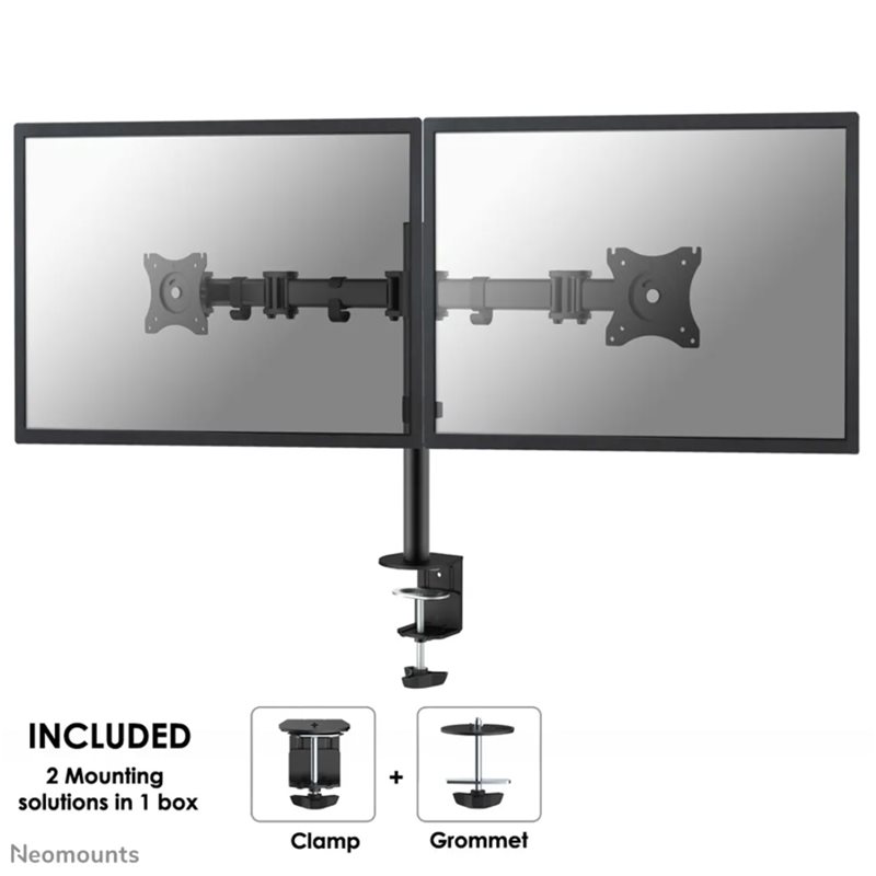 Neomounts by Newstar 10-30" x2 Select monitor desk mount, -pöytäteline kahdelle näytölle, musta