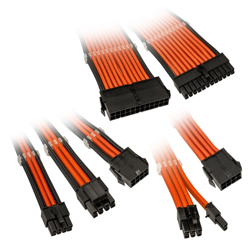 Kolink Core Adept Braided Cable Extension Kit - Orange, jatkokaapelisarja