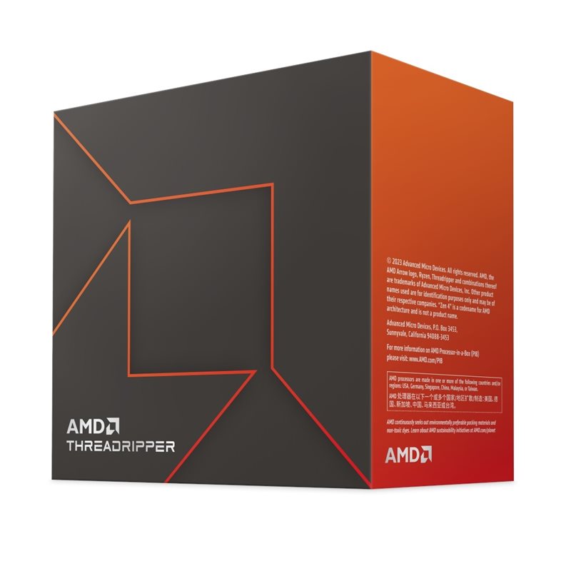 AMD Ryzen Threadripper 7960X, sTR5, 4.2GHz, 153.5MB, 24-core, WOF