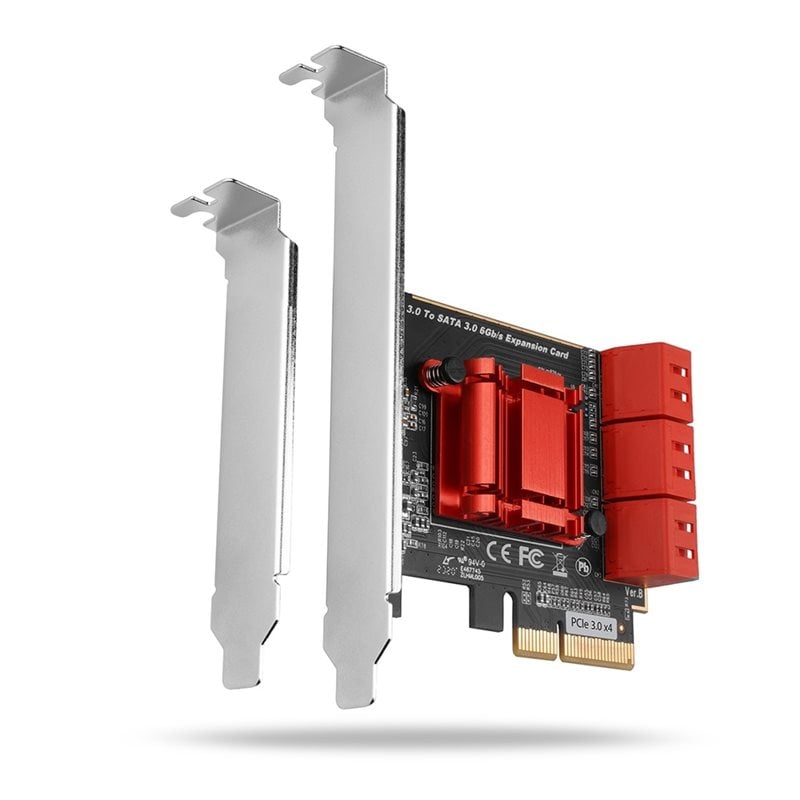 AXAGON PCIe 3.0 x2 -lisäkortti 6x SATA III 6G-liitännällä