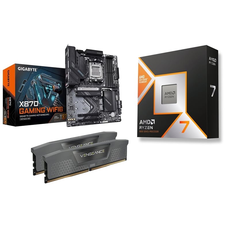 Gigabyte X870 GAMING WIFI6 + Ryzen 7 9800X3D + 32GB DDR5 6400MHz (Bundletarjous!)