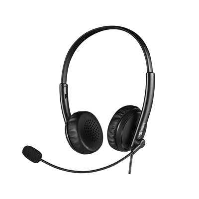 Sandberg 2-in-1 Office Headset 3,5mm + USB-A, mikrofonilla, musta