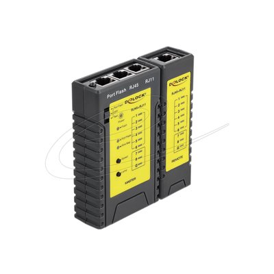 DeLock RJ-45/RJ-12 -testeri + Portfinder, musta
