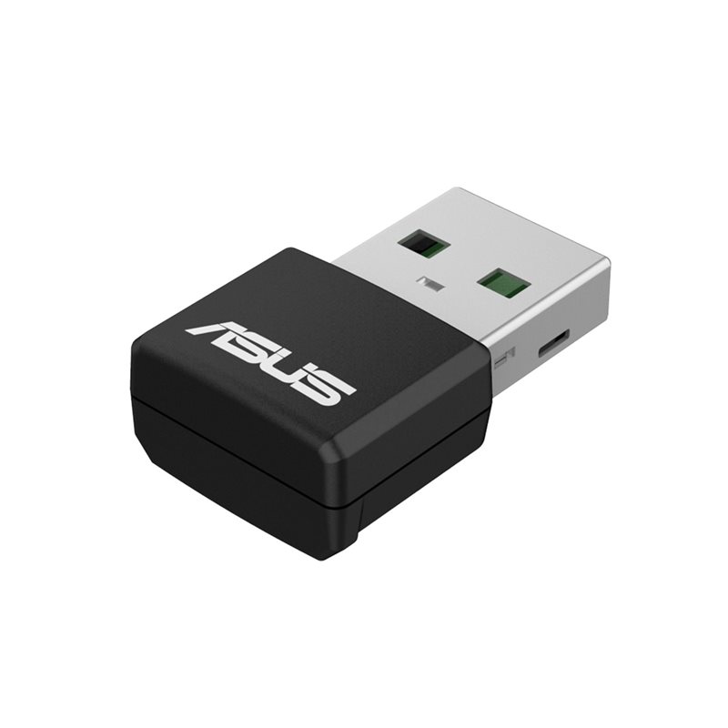 Asus USB-AX55 Nano, Dual-band AX1800 Wi-Fi 6 -sovitin, 802.11ax, USB-A, musta