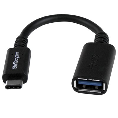 StarTech.com 3.2 Gen1 USB-C -> USB-A -adapteri, uros/naaras, 0,15m, musta