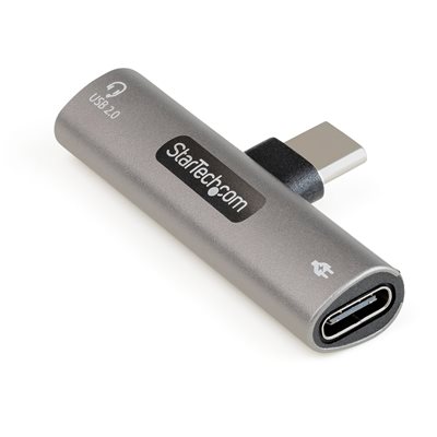 StarTech.com USB-C -> USB-C TRRS audio/mic + 60W PD -adapteri, harmaa