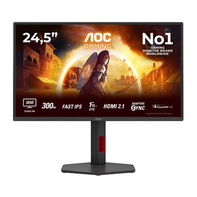 AOC 23,8" Q25G4SR, 300Hz QHD-pelimonitori, musta/punainen