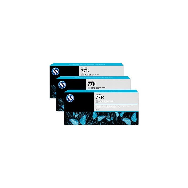 HP 771C 3-pack 775-ml Light Gray, Mustepatruunas