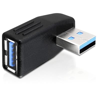 DeLock 3.2 Gen1 USB-A uros -> naaras -kulma-adapteri, 270° horisontaali, musta