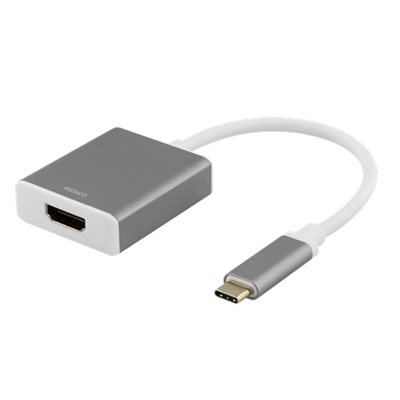 Deltaco USB-C -> HDMI-sovitin, 4096x2160 60Hz, 0,2m, tähtiharmaa