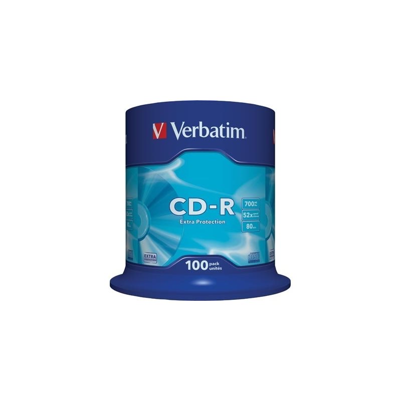 Verbatim CD-R, 52x, 700 MB/80 min, 100-pakkaus spindle