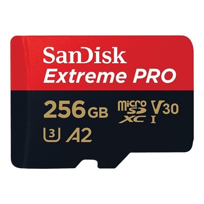 Sandisk 256GB Extreme PRO, microSDXC -muistikortti, UHS-I V30 U3 A2, 200/140 MB/s