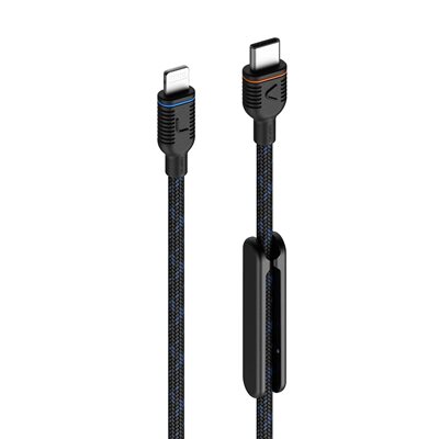 Unisynk Lightning - USB-C -kaapeli, MFI, 1,2m, musta