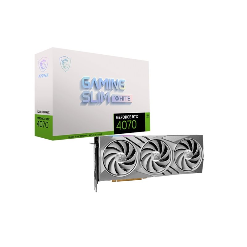 MSI GeForce RTX 4070 GAMING SLIM WHITE -näytönohjain, 12GB GDDR6X