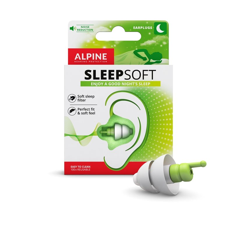 Alpine SleepSoft -korvatulpat, valkoinen/vihreä