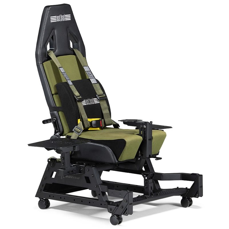 Next Level Racing Flight Seat Pro Boeing Military Edition -lentoistuin, musta/oliivinvihreä