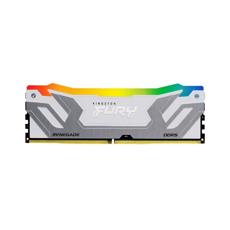 Kingston 24GB (1 x 24GB) FURY Renegade RGB White, DDR5 8400MHz, CUDIMM, CL40, 1.45V, valkoinen/hopea