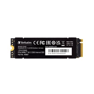 Verbatim 1TB Vi7000G, NVMe SSD -levy, M.2 2280, PCIe Gen4 x4, 7000/5000 MB/s