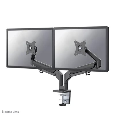 Neomounts 17-32" x2 Desk Mount Ultra Flat Clamp, näyttövarsi pöydälle kahdelle näytölle, musta