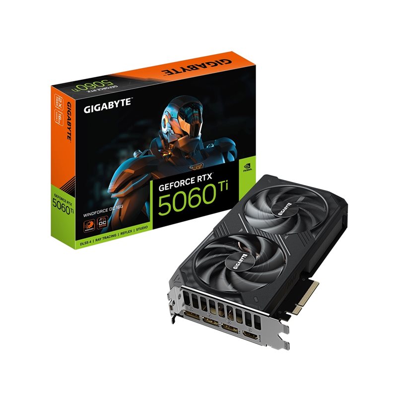 Gigabyte (Outlet) GeForce RTX 5060 Ti WINDFORCE OC -näytönohjain, 16GB GDDR7