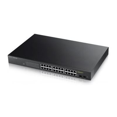 ZyXEL GS1900-24HP, 24-porttinen + 2x SFP GbE L2 -kytkin, PoE, 170W