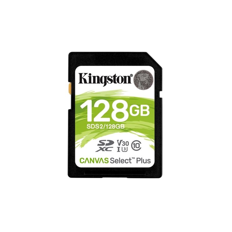 Kingston 128GB Canvas Select Plus SDXC -muistikortti, Class 10, UHS-I, 100/85 MB/s