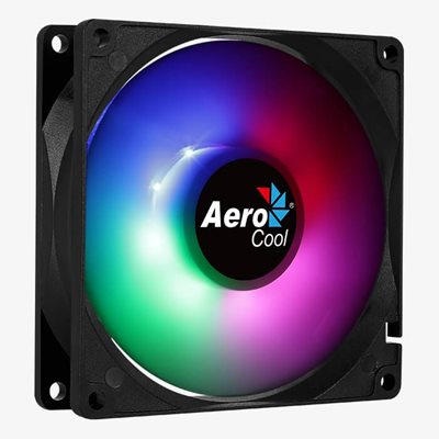 Aerocool Frost 9, 90mm FRGB-laitetuuletin, musta/läpikuultava