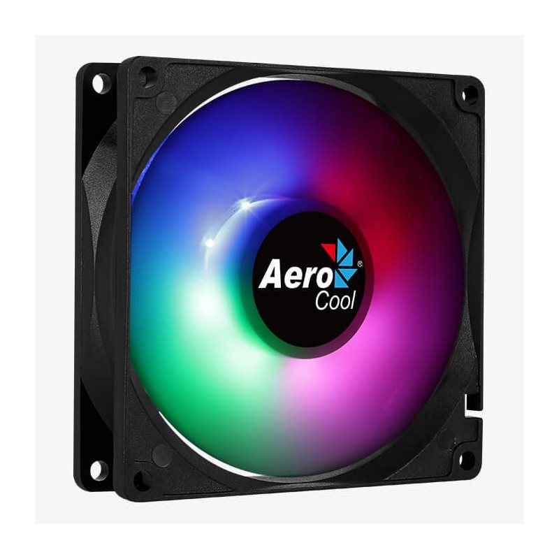 Aerocool Frost 9, 90mm FRGB-laitetuuletin, musta/läpikuultava