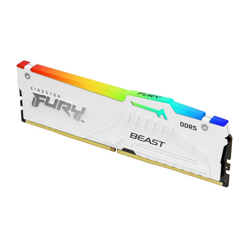 Kingston 32GB (1 x 32GB) FURY Beast White RGB, DDR5 5600MHz, CL36, 1.25V, valkoinen