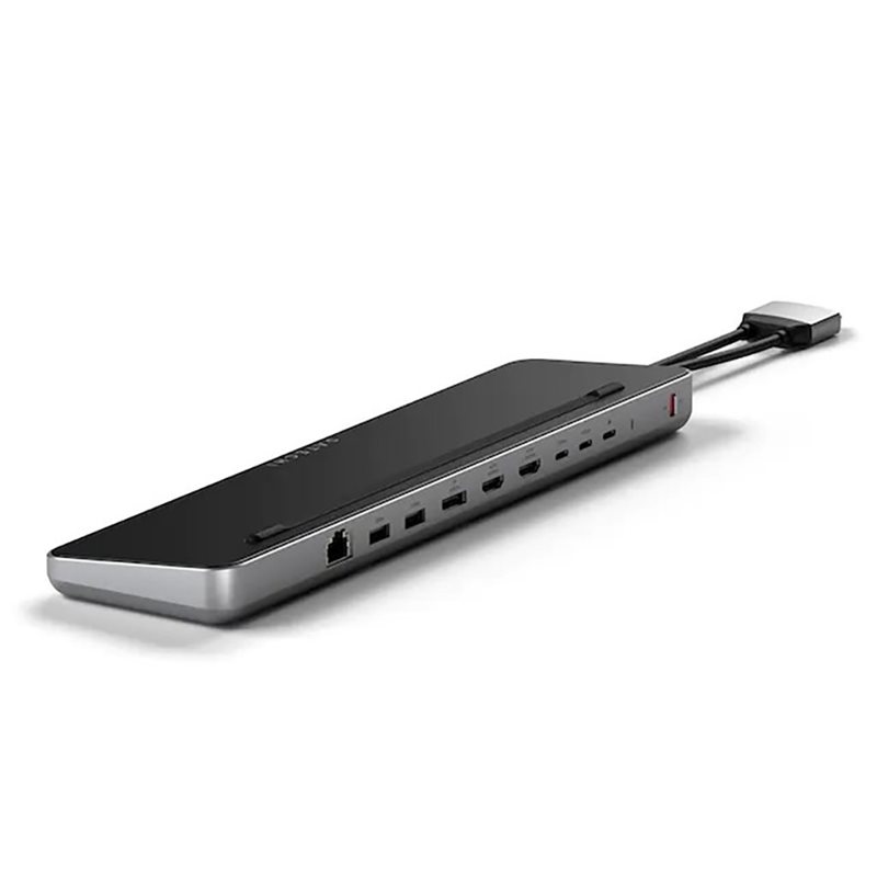 Satechi USB-C Dual Dock -telakkajalusta, harmaa/musta
