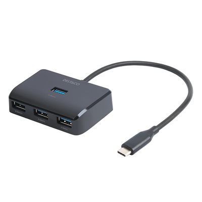 Deltaco 4-porttinen 3.2 Gen1 USB-C -hubi, musta