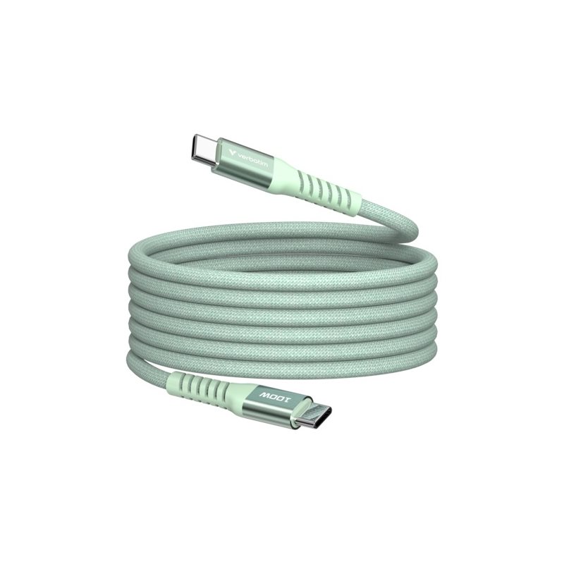Verbatim 2.0 USB-C -kaapeli, magneettinen, PD3.0 100W, 1,2m, vihreä