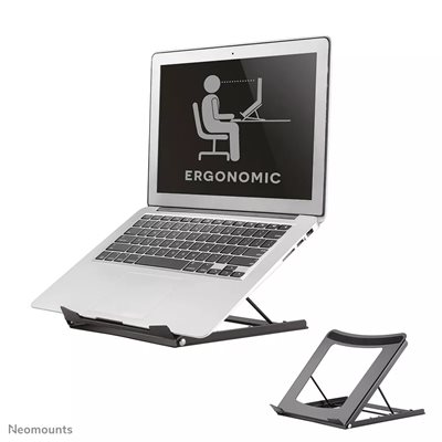 Neomounts 10-16" Foldable Laptop Stand, kokoontaittuva kannettavan tietokoneen teline, musta