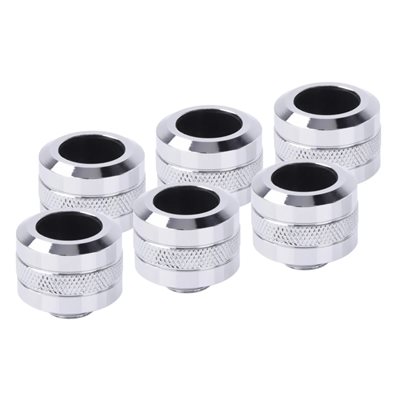 Alphacool Eiszapfen PRO 16mm HardTube Fitting G1/4 - Chrome -putkiliitinsarja (6-pack)
