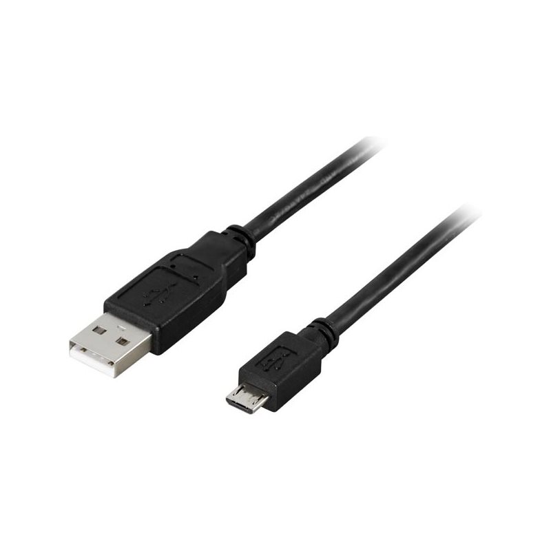 Deltaco USB 2.0 kaapeli, A uros - micro B uros, 0,25m
